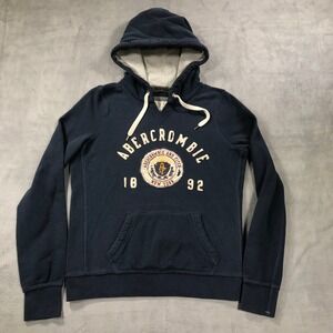 Abercrombie & Fitch Navy Hoodie with Cream Accents